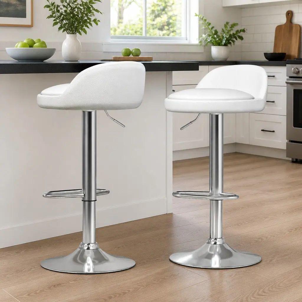 Bar Table and Stools Set Dining Desk Kitchen Chairs Cafe Pub White Contemporary