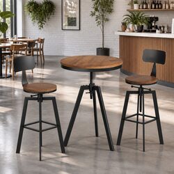 Concise Industrial Bar Table and Stools Set