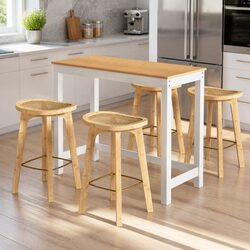Concise Bar Table and Stools Set for Dining Spaces