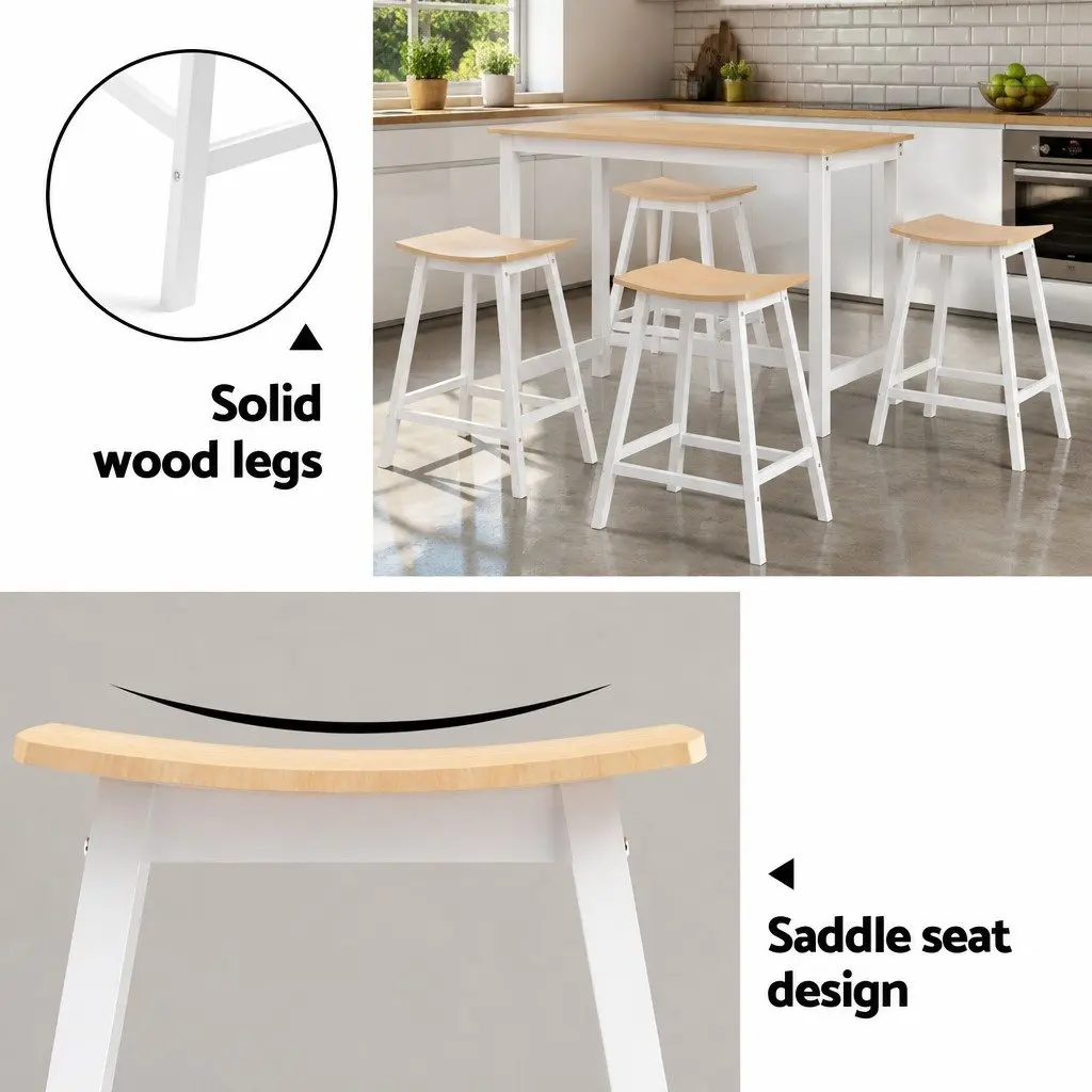 Bar Table and Stools Set Dining Kitchen Chairs Solid Wood Legs Cafe Pub Bar