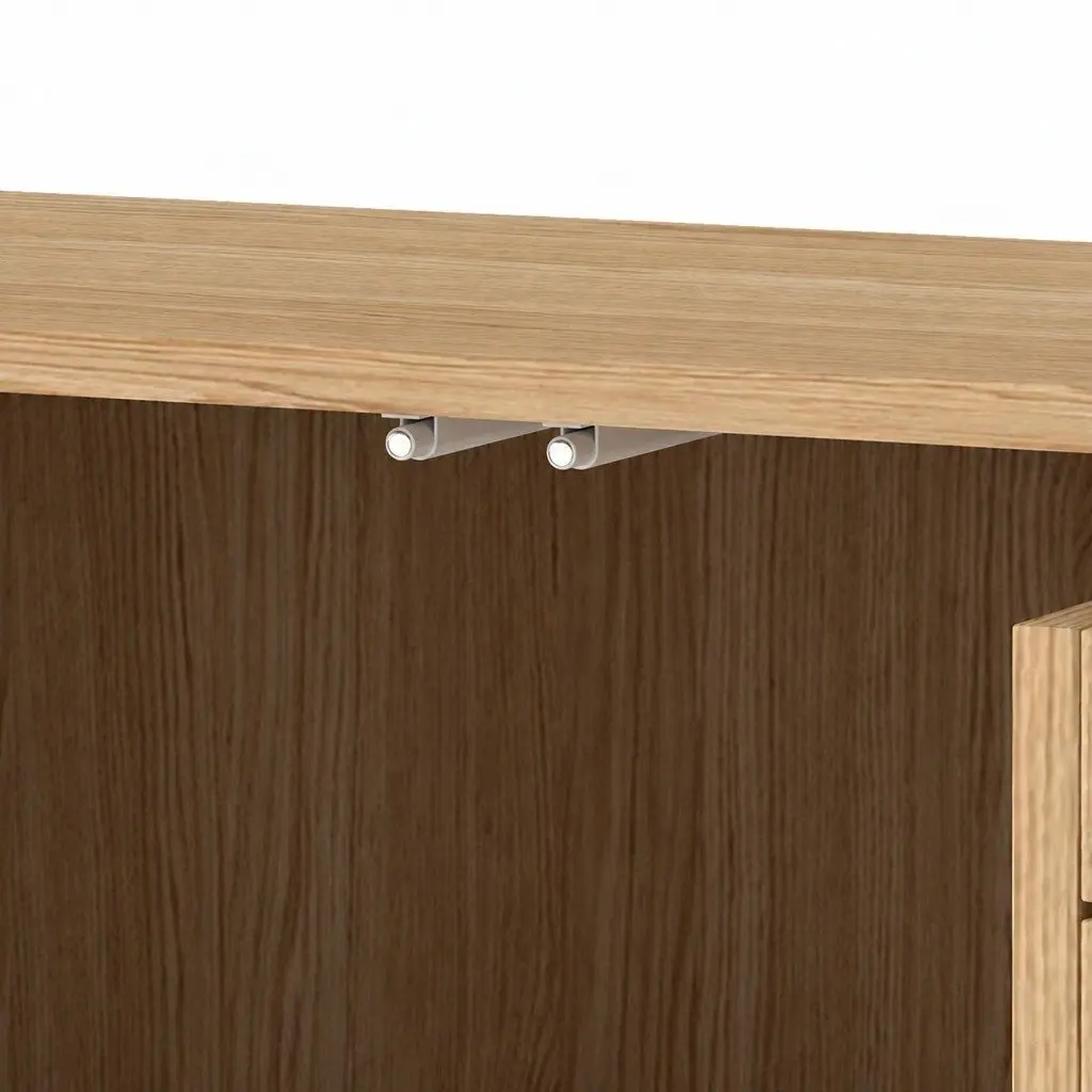 Bathroom Storage Cabinet Floor Standing Cupboard Sliding Doors Oak Organiser