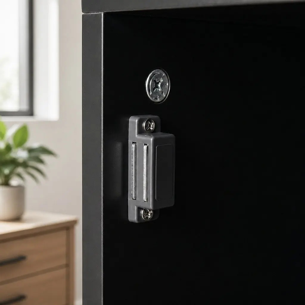Bathroom Storage Cabinet Black Slim Corner Organiser with Adjustable Shelves and Hidden Toilet Paper Holder 78.5cm