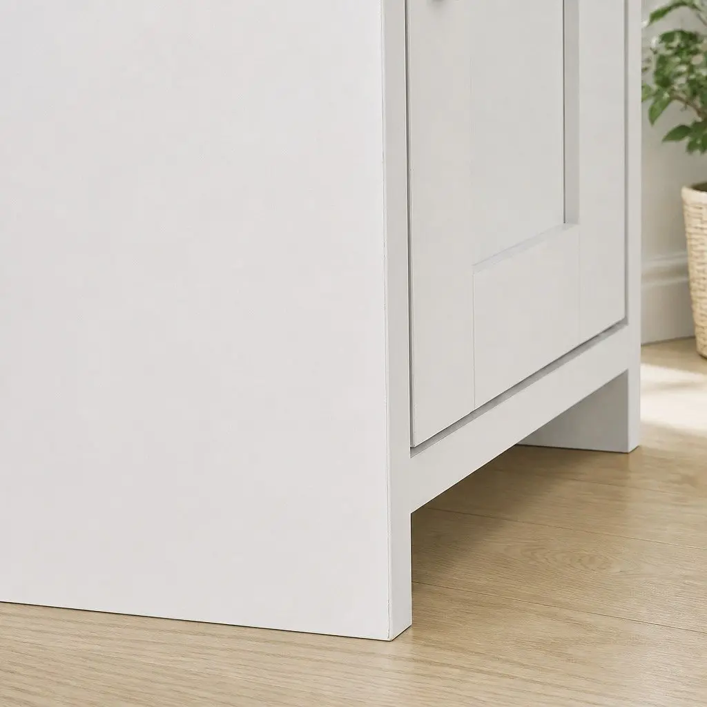 Bathroom Storage Cabinet White 78.5cm Slim Organiser with Adjustable Shelves and Hidden Toilet Paper Compartment