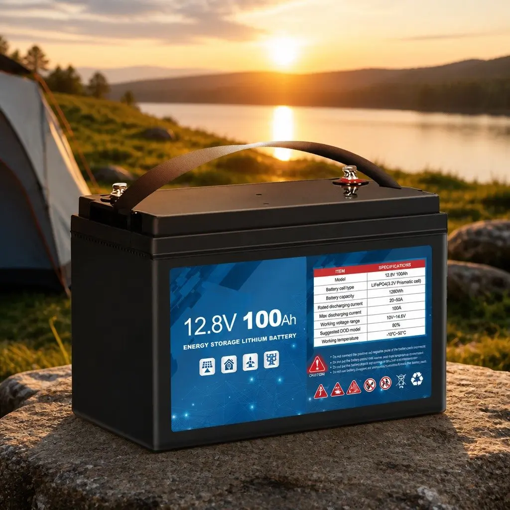 12V Deep Cycle Battery Rugged ABS Case Maintenance Free Lithium Iron Portable Application