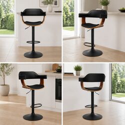 Sleek Bar Stools with Gas Lift - Set of 4