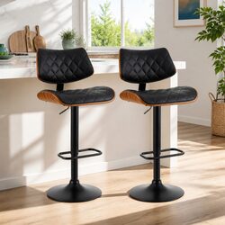 Compact and Stylish Black Gas Lift Bar Stools