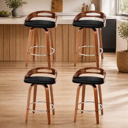 Compact and Functional Set of 4 Swivel Bar Stools