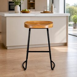 Concise Industrial Bar Stools Set of 2 - Reliable and Stylish