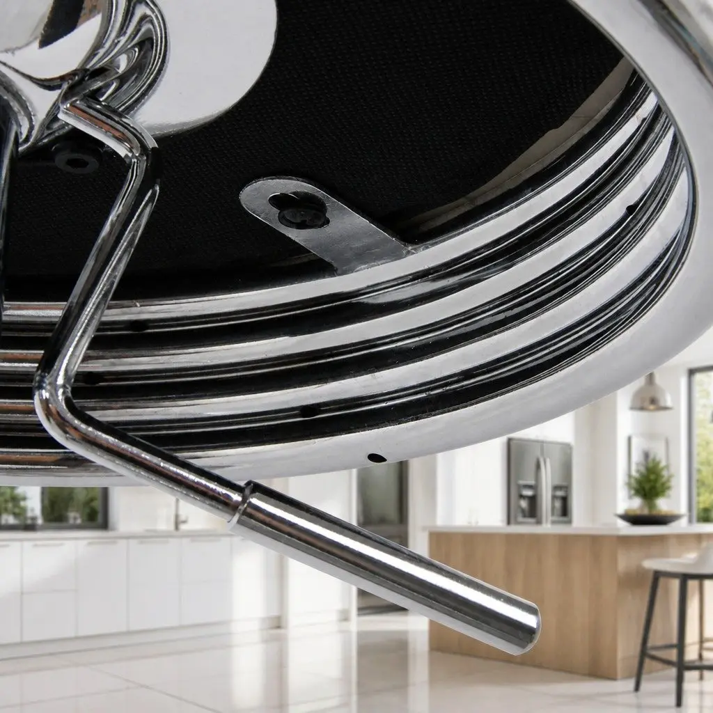 Bar Stools Black Padded Swivel Gas Lift Chrome Base Set of 4