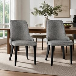 Set of 2 Stylish Dining Chairs with Steel Legs