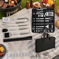 29 Pcs BBQ Tool Set Stainless Steel Grill Utensils Kit Outdoor Cooking Barbecue