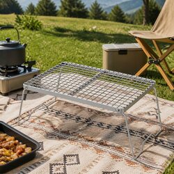 Portable BBQ Grill Charcoal Smoker Foldable Camping Outdoor Cooking Stainless