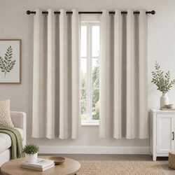 Compact Blockout Curtains 2 Panels 132x160cm in Beige