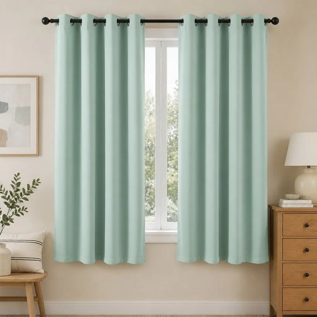Green Blockout Curtains 132x160cm for Effective Coverage