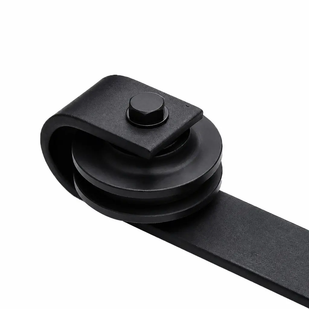 Sliding Barn Door Track Kit Black 1.83M Heavy-Duty Construction