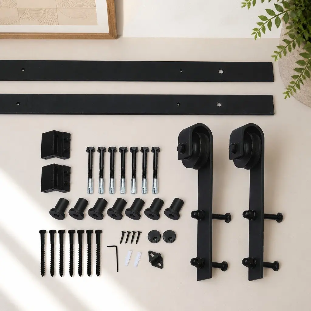 Sliding Barn Door Track Kit 3.05m-6.1m Double Door Hardware Rail System