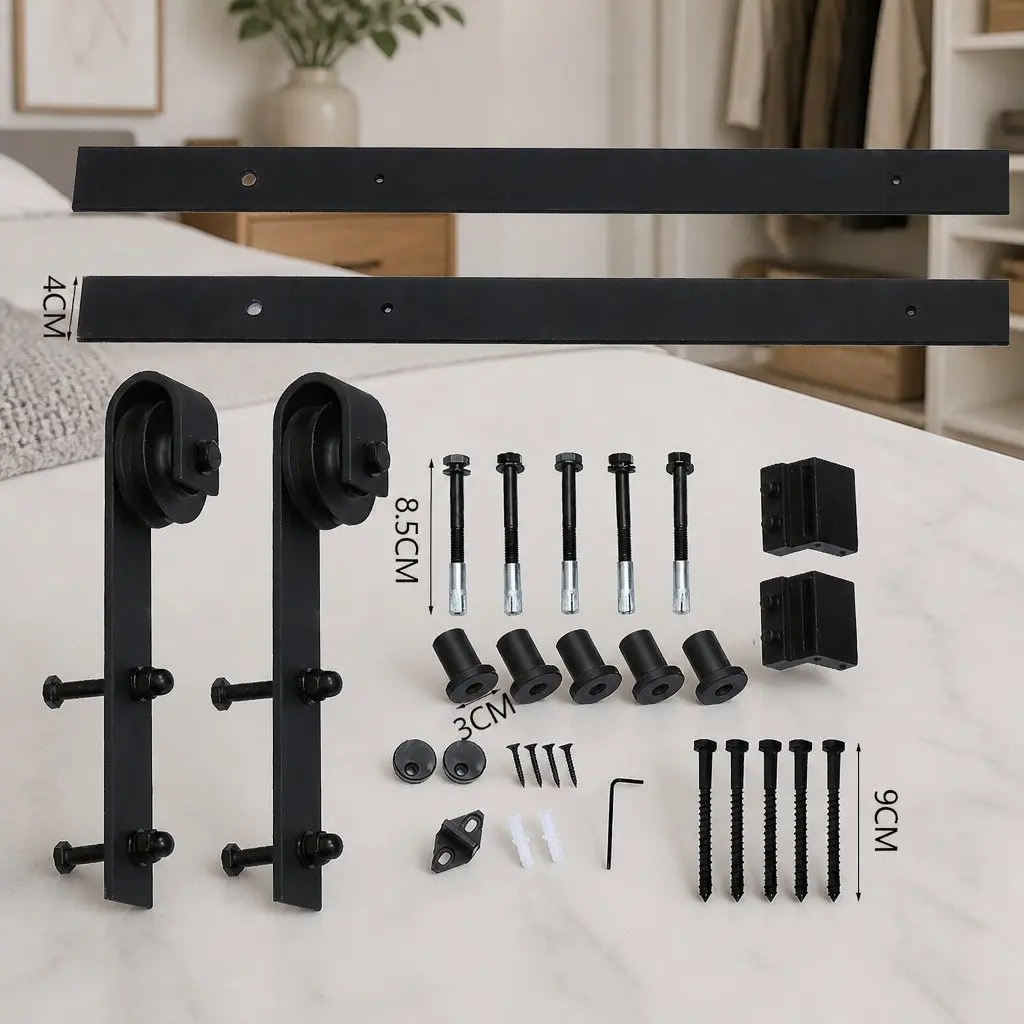Sliding Barn Door Track Kit 2M Hardware Set Single Door Rail Antique Classic