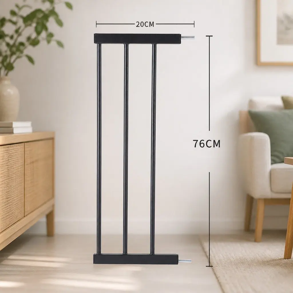 Black Extension Panel 20cm Wide Only - No Safety Gate Included