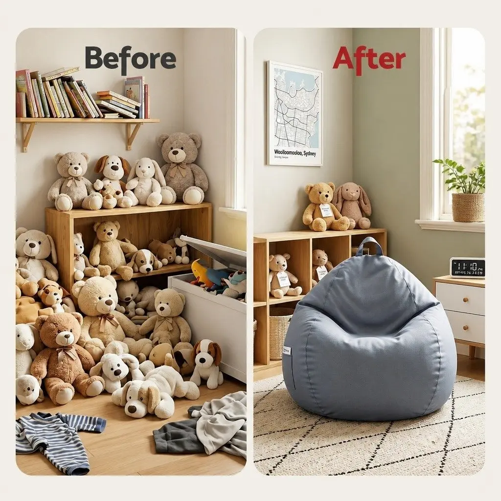 Bean Bag Chair Cover Grey Outdoor Indoor Ergonomic L-Shape Water-Resistant