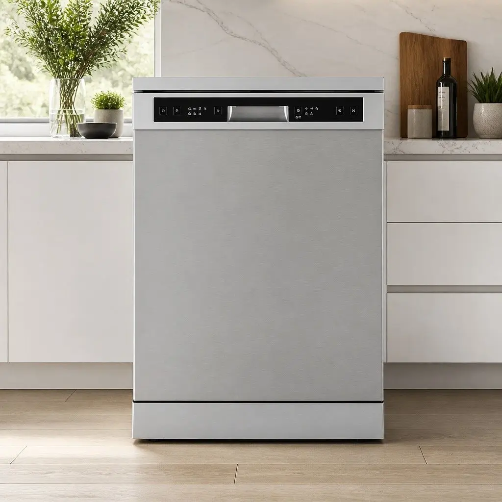 Freestanding Dishwasher Silver 60cm 14 Place Settings Stainless Steel Tub