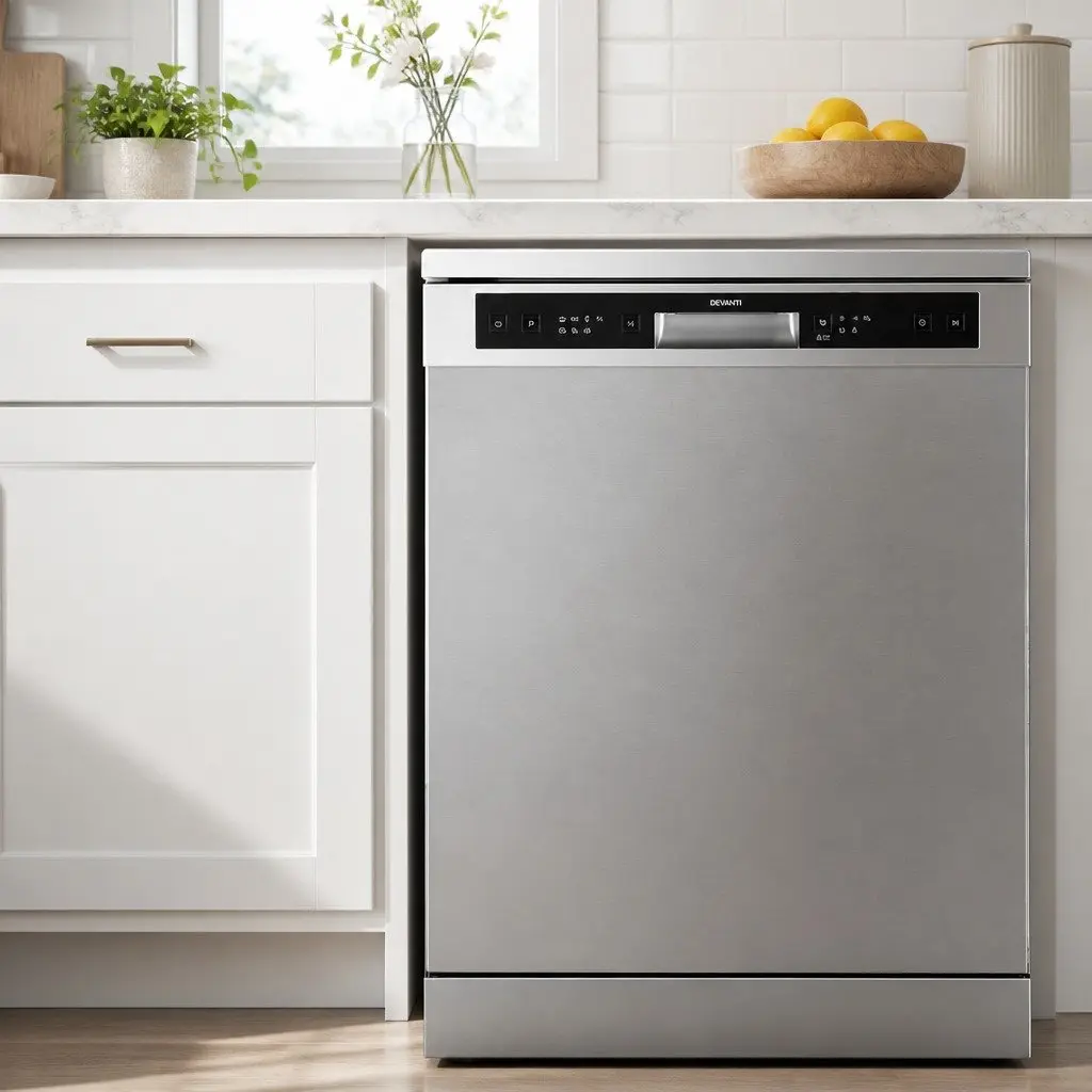 Freestanding Dishwasher Silver 60cm 14 Place Settings Stainless Steel Tub