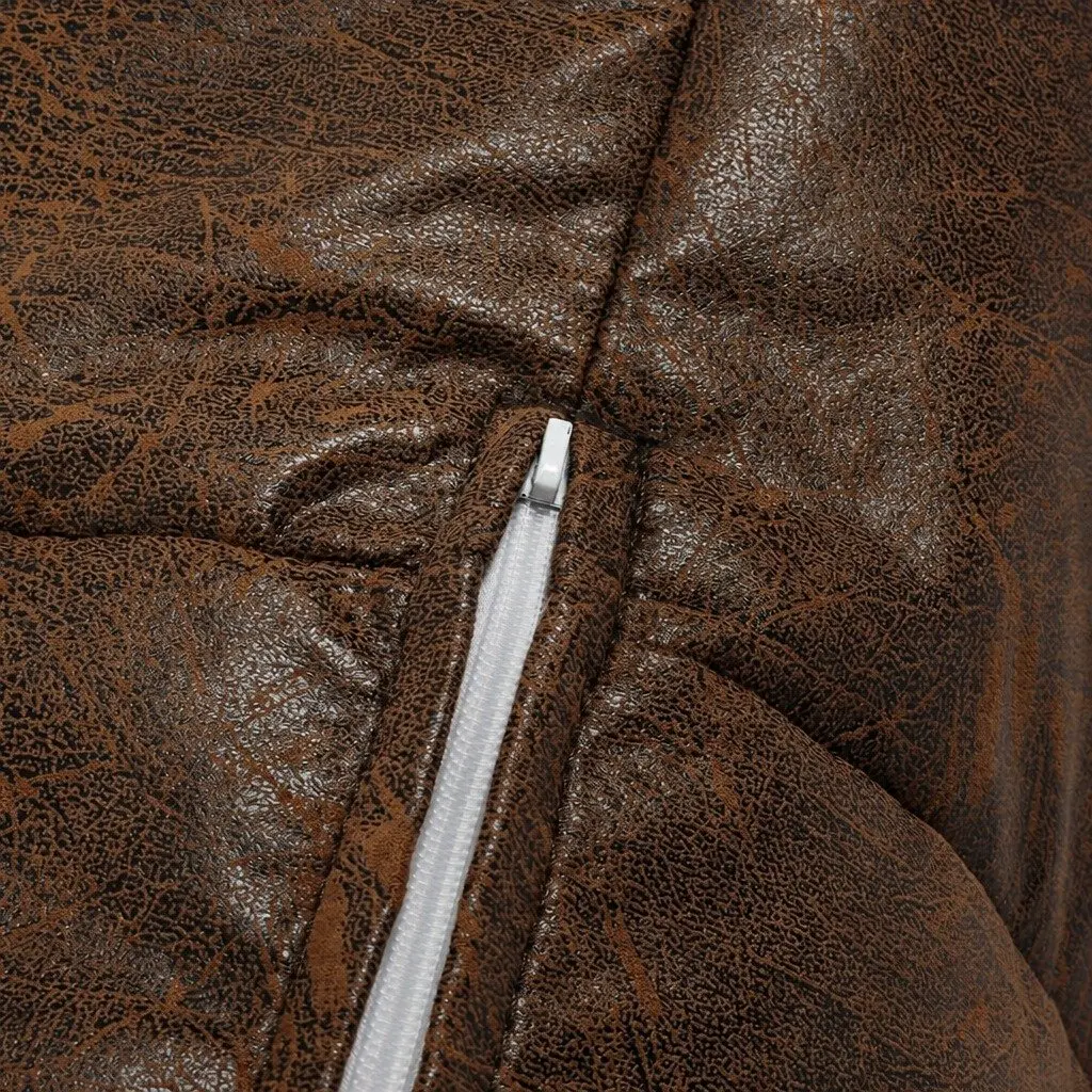 Bean Bag Chair Cover Dark Brown Zipper Easy Clean Portable