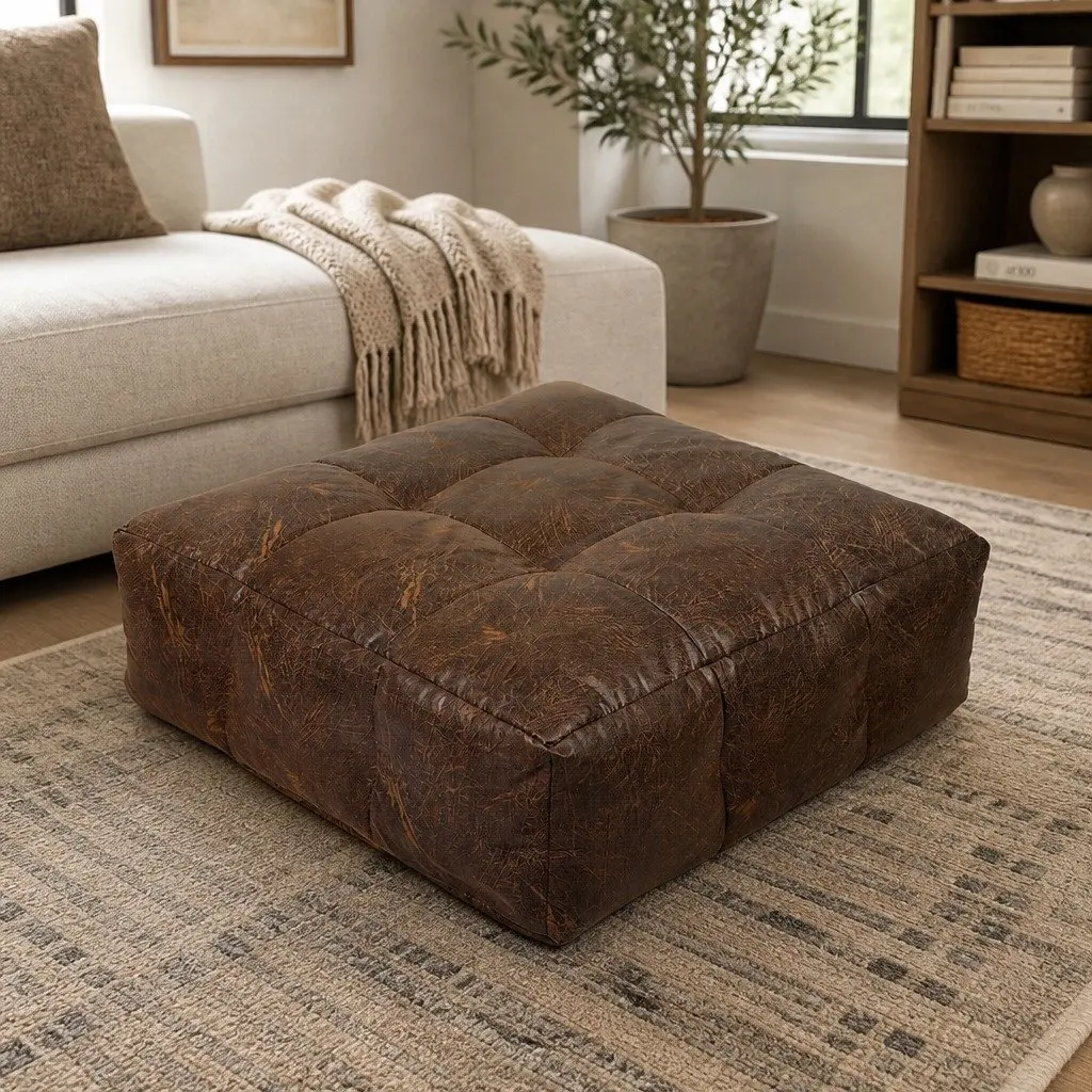 Bean Bag Cover Chair Brown Modular Easy Clean Zipper Opening