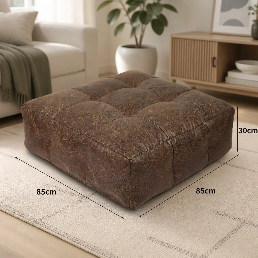 Bean Bag Cover Chair Brown Modular Easy Clean Zipper Opening