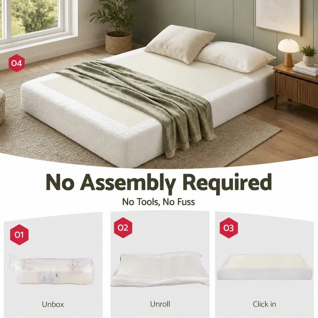 Compression Bed Frame Double Size No Assembly Vacuum Packed High Density Sponge