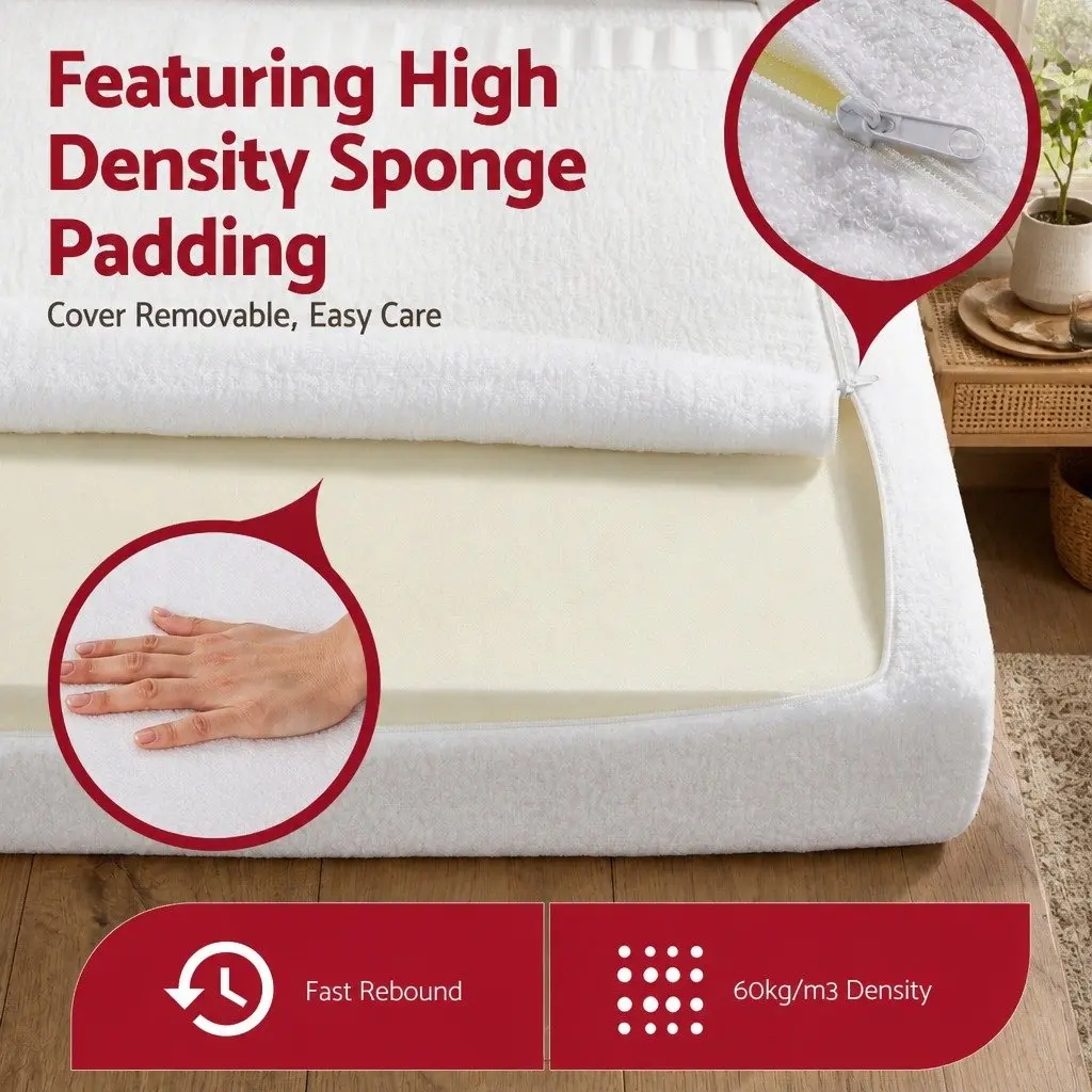 Queen Size Bed Headboard Semi-Round Boucle Fabric No-Assembly Backrest 171cm
