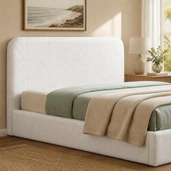 Concise Comfort: Queen Headboard in Boucle Fabric