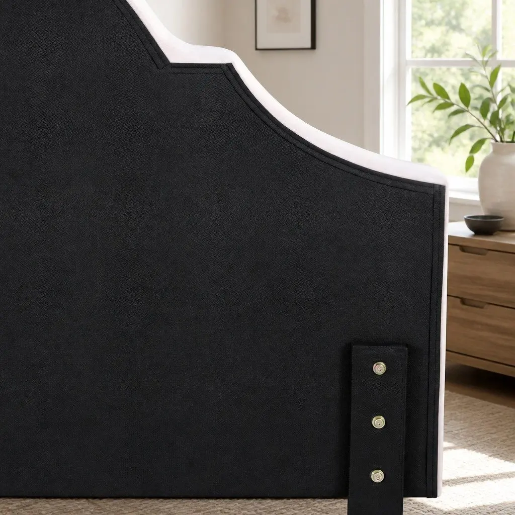 Queen Headboard in Beige Velvet