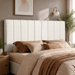 Your New King Bed Headboard Awaits: Soft Beige Linen