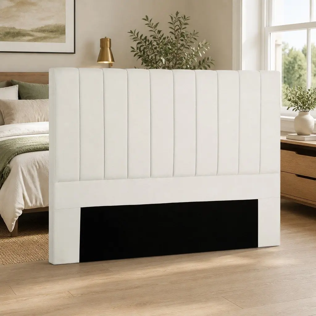 King Size Bed Head Headboard Linen Fabric Bedroom Furniture 183cm - Beige