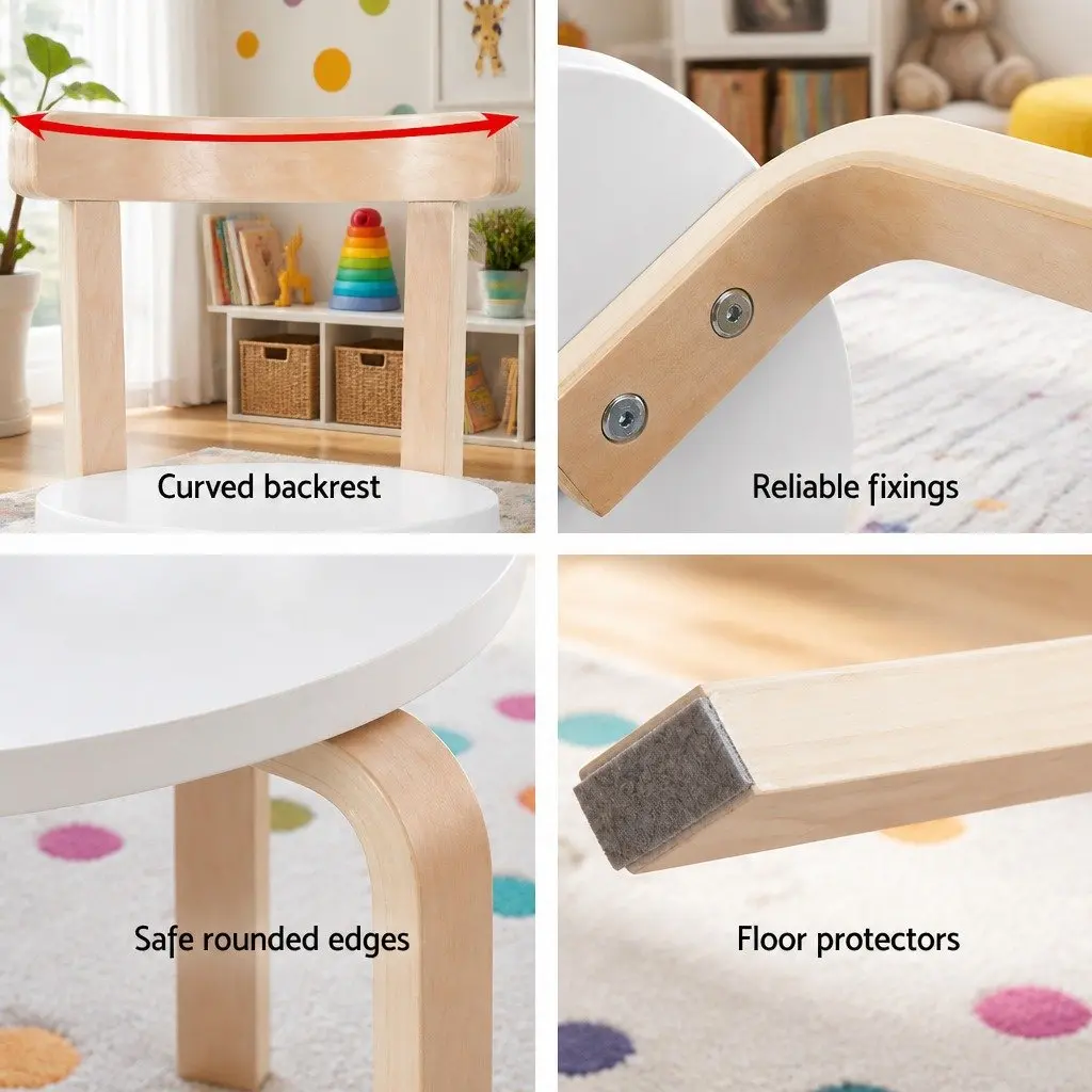 Kids Table and Chairs Set 3-Piece Activity Desk Play Study Furniture for