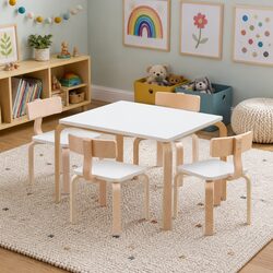 Compact 5-Piece Kids Table and Chairs Set for Fun