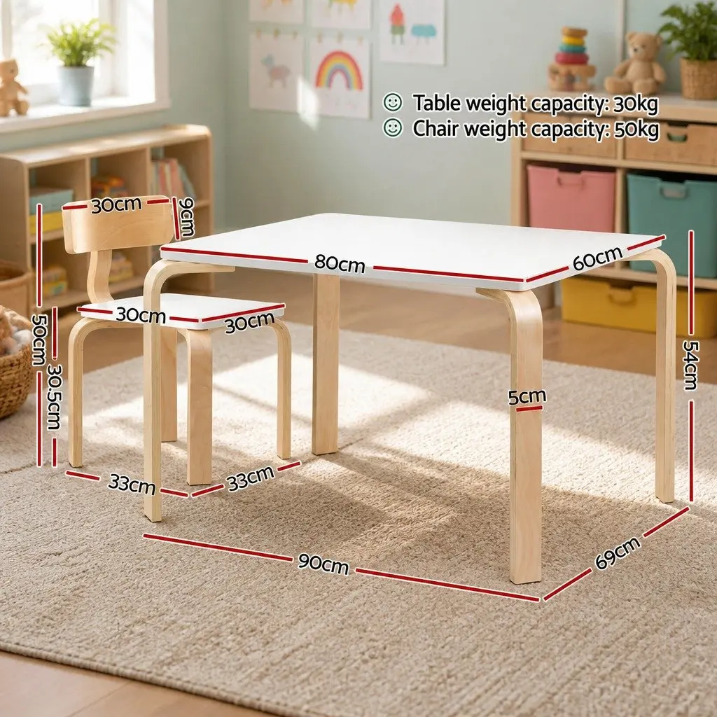 5-Piece Kids Table and Chairs Set Activity Play Desk Study Furniture for