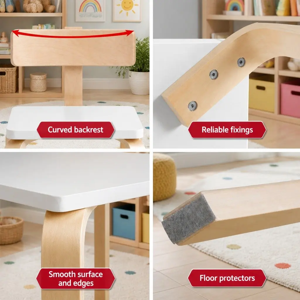 5-Piece Kids Table and Chairs Set Activity Play Desk Study Furniture for