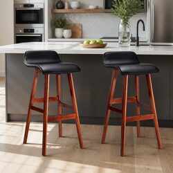 Compact Black Bar Stools Set of 2 – Sturdy and Chic