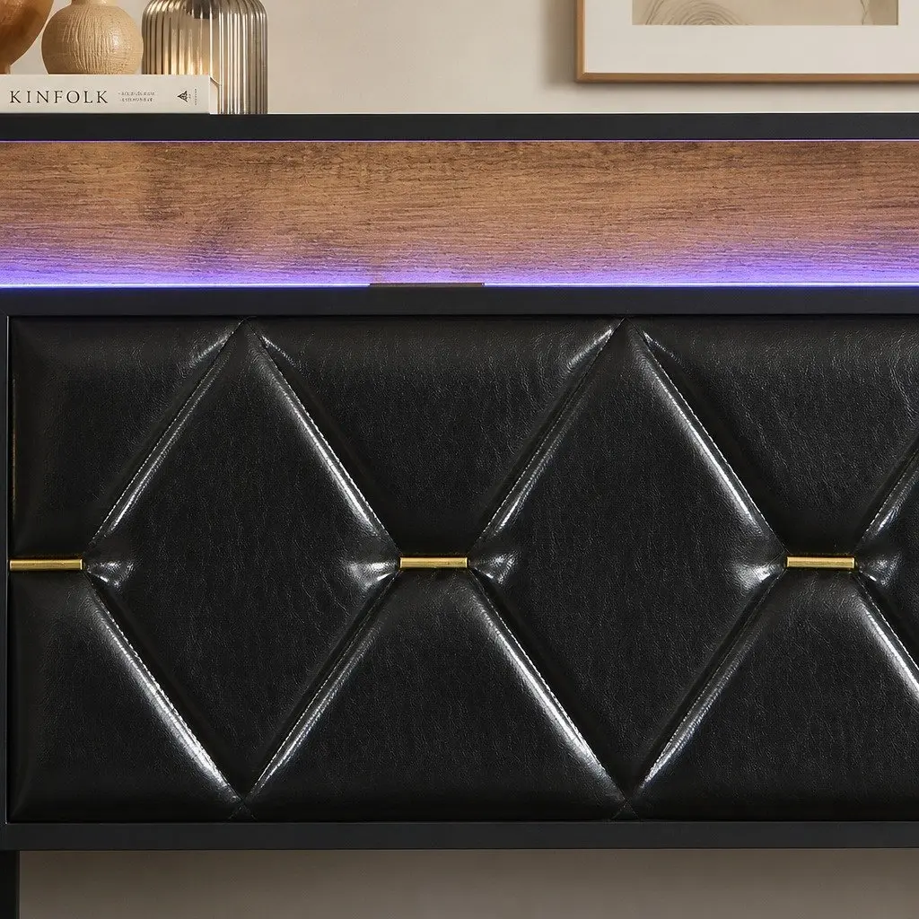 Single Bed Frame with LED Headboard and Storage