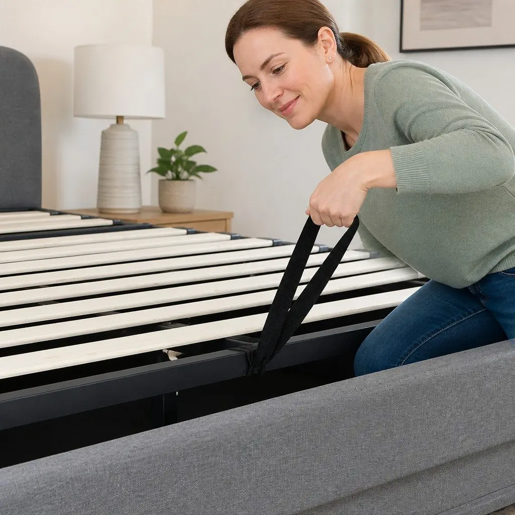 Single Bed Frame with Gas Lift and USB Charger