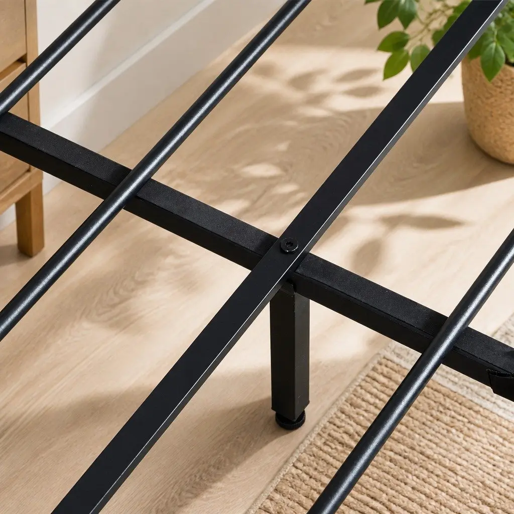 King Bed Frame with Smart LED Lighting & Ample Storage