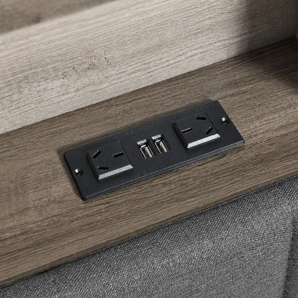 Queen Bed Frame with Storage & LED Lighting