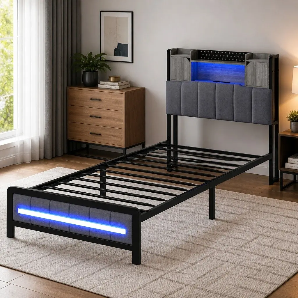 Single Bed Frame with Lighting