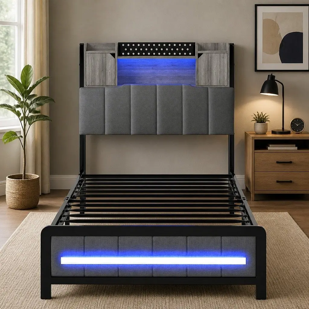 Single Bed Frame with Lighting