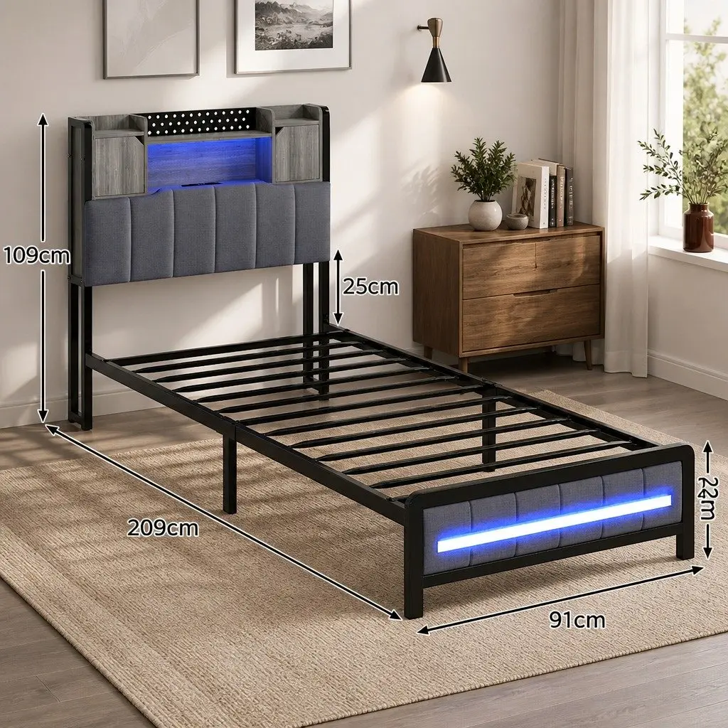 Single Bed Frame with Lighting