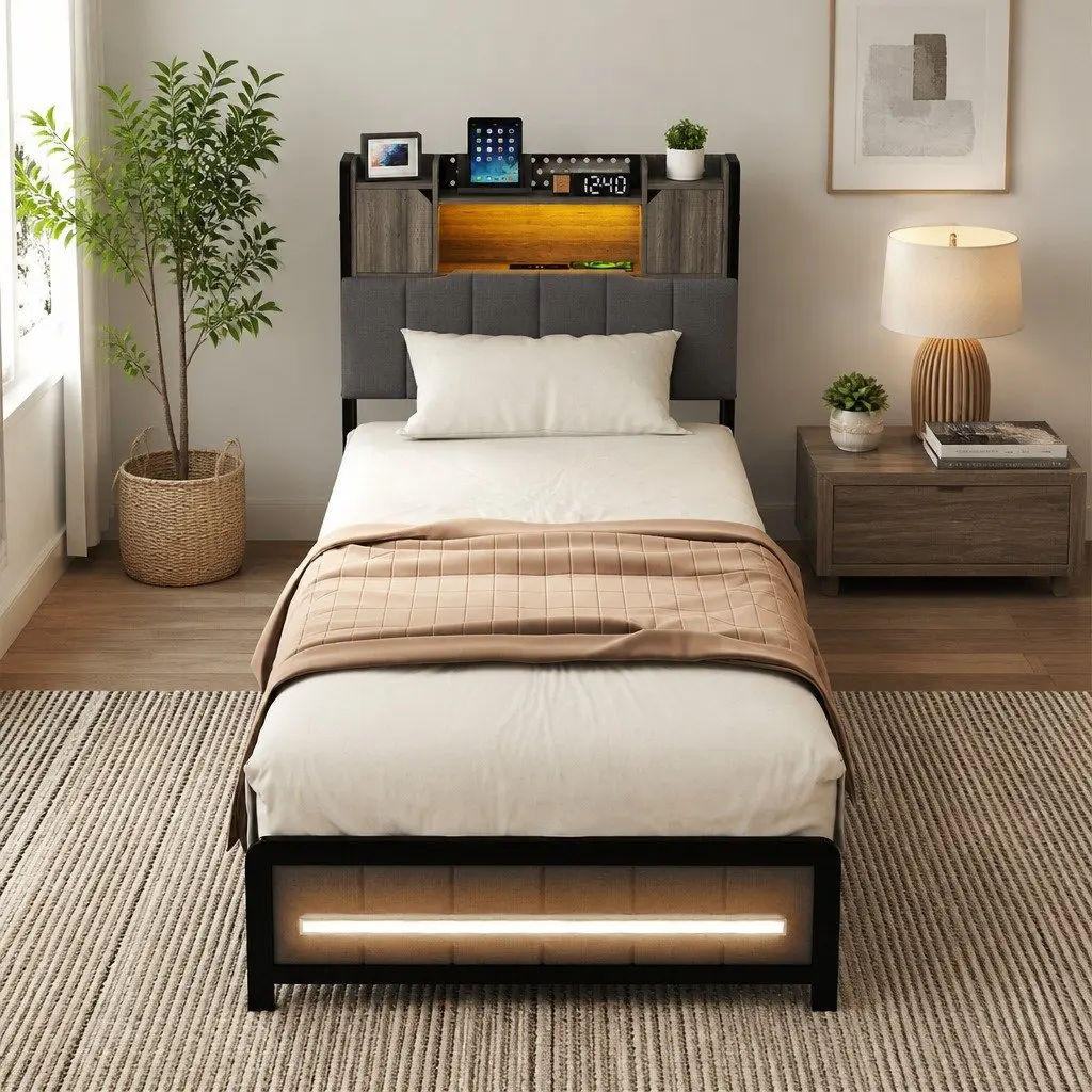 Single Bed Frame with Lighting