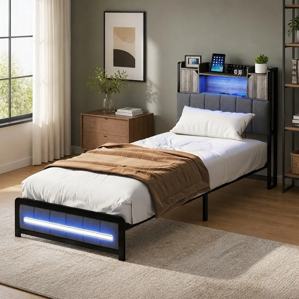 Single Bed Frame with Lighting