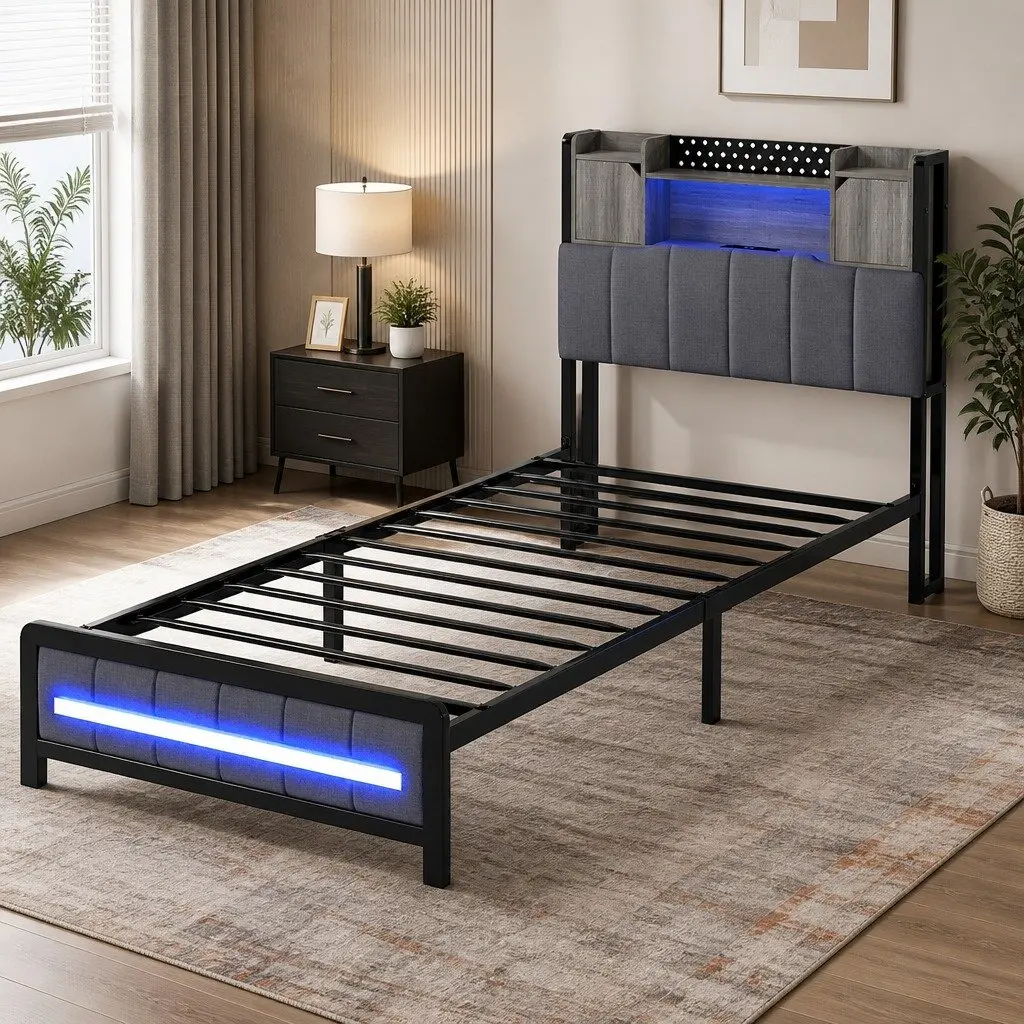 Single Bed Frame with Lighting