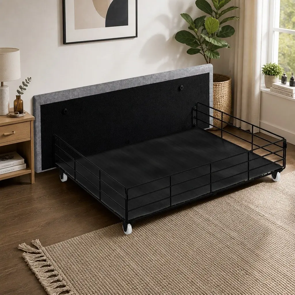 Double Bed Frame with Storage Drawers LED Lighting USB Ports Power Outlets